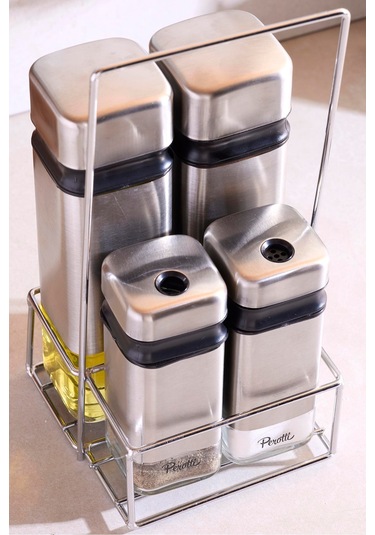 Cubıc 4'lü Standlı Yağlık-sirkelik Takımı Seffaf Şeffaf