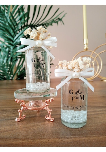 Şık Etiketli Hediyelik Kolonya Şişesi, Cam Şişe Kolonya 15 Adet