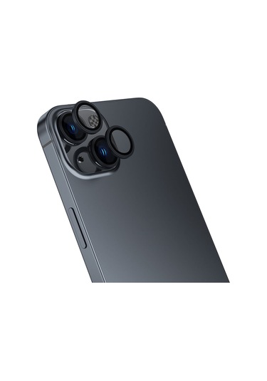 Forzacase İphone 15 Plus İle Uyumlu Kamera Camı Lens Koruyucu Halka Seti - Fc381 Siyah