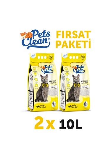 Pets Clean Kedi Kumu Natural Kokusuz 10lt 2li