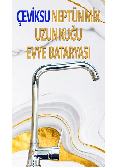 Neptün Mix Uzun Kuğu Model Evye Bataryası Krom