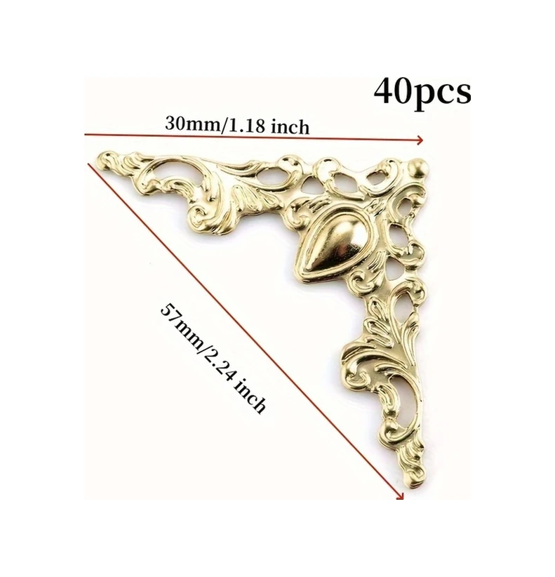 Globalbloom 40 Adet Metal Köşe Braketi, Gümüş Renk, Dekoratif Mobilya Koruması