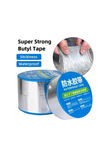 Su Geçirmez Bant Yüksek Sıcaklık Dayanımı Alüminyum Folyo Kalınlaştırmak Butil 5cm 1m