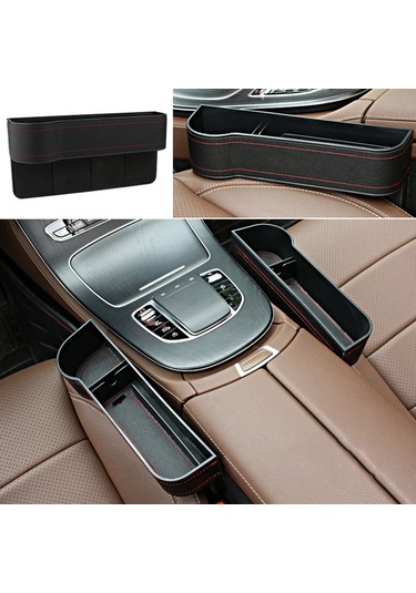 Tenfowee Araç İçi Saklama Kutusu - Siyah Abs Deri Koltuk Arası Organizer Sürücü Ve Yolcu İçin