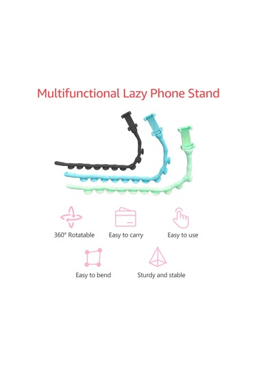 Suofeng Yeşil Kablosuz Telefon Tutucu, 360 Döner, Araç Ve Evde Kullanımı, Anti-kayma, Esnek Kauçuk Ve Metal, 7.4-10cm Telefonlar İçin Yeşil