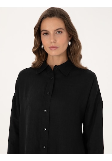 Pierre Cardin Kadın Siyah Gömlek Desenli 50301078-vr046 Siyah