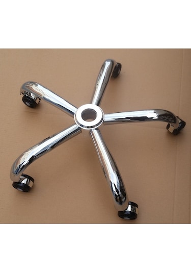 Kromaj Metal Yıldız Ayak Tekerlekli Amortisörlü Ofis Büro Çalışma
