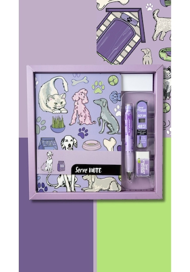 Serve Set- Defter, Serve Deep Uclu Kalem, Silgi Lavanta