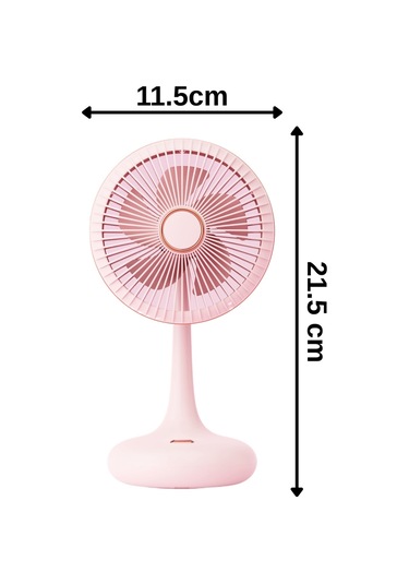 Taşınabilir Usb Şarjlı 3 Kademeli Masaüstü Dönebilen Fan Vantilatör Soğutucu Ys2531 Pembe