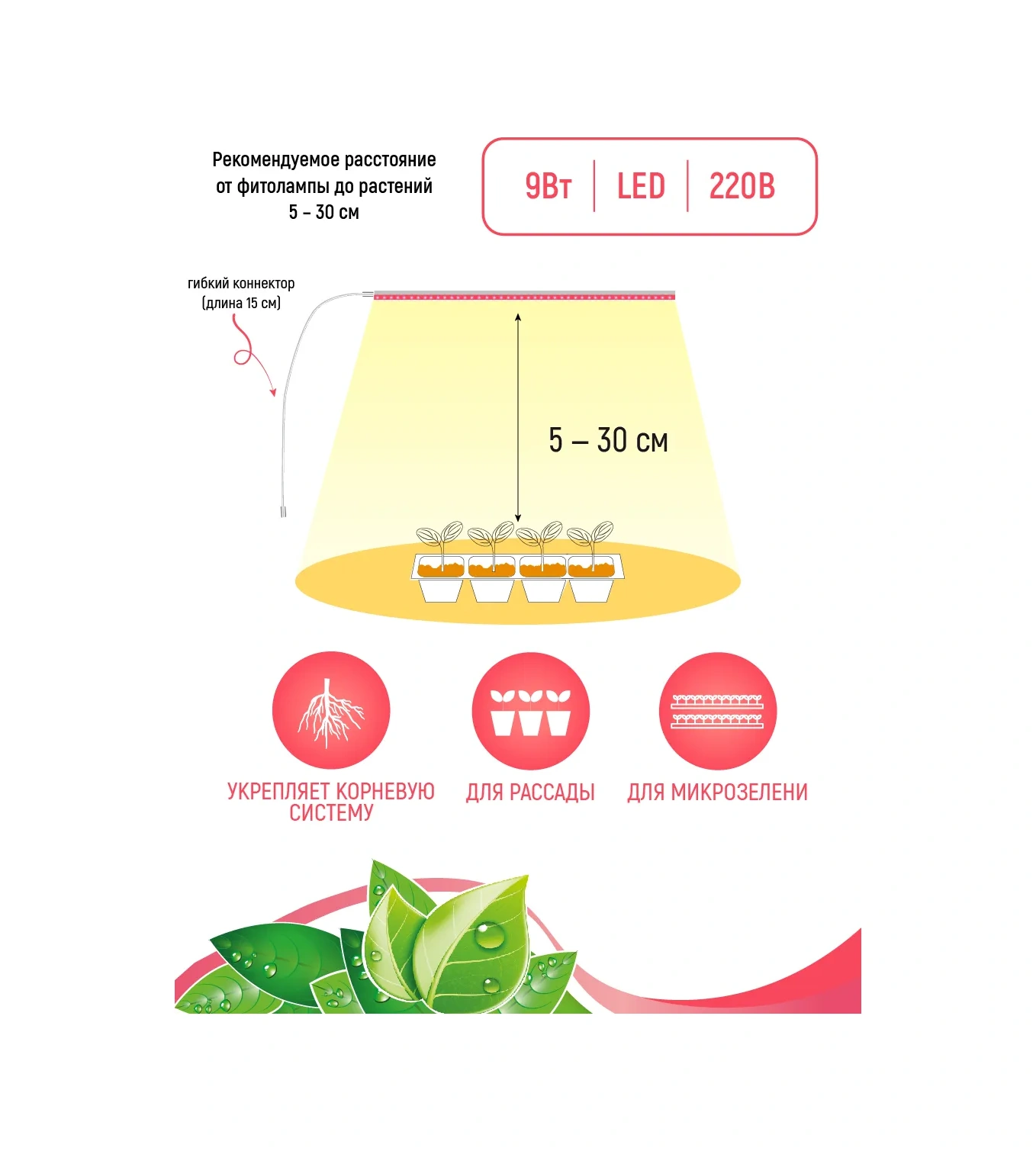 Garden Show Lineer Aydınlatma, 9 W, L510 Mm, Tam Spektrum 311623384 Beyaz