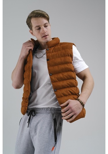 Tobia Slim Fit Cepli Dolum Süet Erkek Yelek