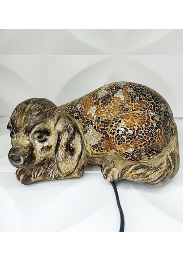 Köpek Mozaik Lamba Yatak Odası Bebek Odası Gece Lambası Masa Üstü Ev Dekorasyon Çok Renkli