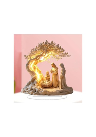 Lijinxu Yılbaşı Doğum Sahnesi Masaüstü Süsü Çok Amaçlı 18,2x20cm