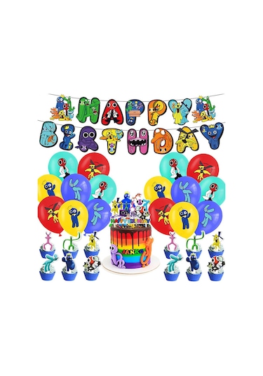 Roblox Rainbow Friends 2 Temalı Parti Aksesuarları Seti Balon Seti Diğer