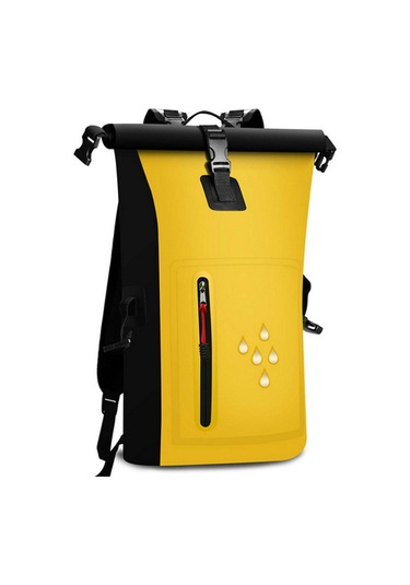 Jeehugo 20-25l Sarı Pvc Su Geçirmez Çanta, Yansıtıcı Çubuklu, Kauçuk Işık Kayışlı, Kamp Ve Outdoor Aktivitelere Uygun Sırt Çantası Sarı