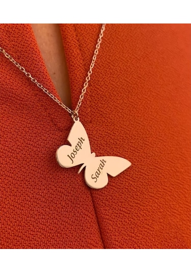 Kelebek Kolye Isimli Gümüş