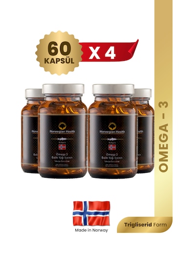 Norwegian Health Omega 3 1000 MG Somon&Morina Balık Yağı 4 x 60 Kapsül﻿﻿