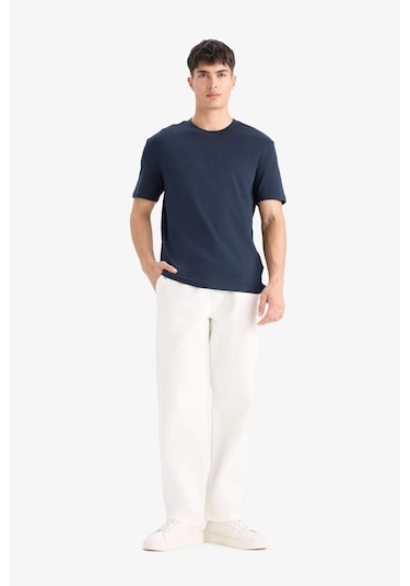 Defacto Regular Fit Bisiklet Yaka Kısa Kollu Tişört E7961ax25aunv64 Lacivert