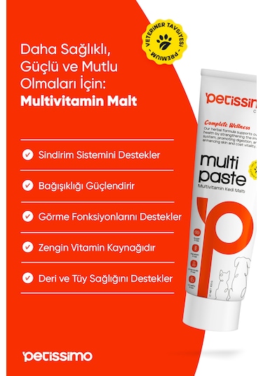 Petissimo Care Multivitamin Kedi Maltı - Tüy Dökülmesini Engelleyici Malt Paste