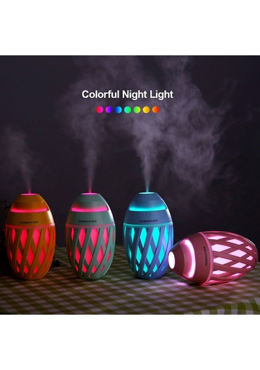 Geeroyoo Minik Rugby Şekilli Nemlendirici: 2 Sprey Modu, Renkli Gece Lambası, Ev/ofis/kara Kullanıma Uygun Yeşil