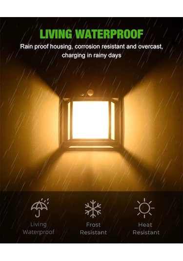 Fithome Or-228 Hareket Sensörlü Su Geçirmez Solar Bahçe Aydınlatma Duvar Lambası
