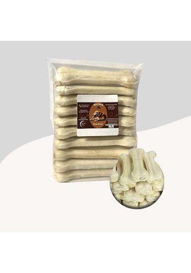 Köpekler İçin Beyaz Press Çiğneme Kemiği 15cm 15 Adet