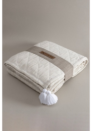 Koza Home Stella Krem Çift Kişilik Baklava Desenli Yatak Örtüsü 230x250 2 Y Krem