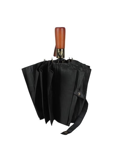 Marlux Tam Otomatik 16 Telli Siyah Şemsiye Rüzgar Koruma Ponçi Kumaş Mpr1007m Siyah