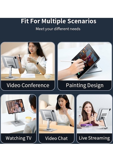 Cbtx Xundd Xdho-027 Döndürülebilir Katlanabilir Masaüstü Tutucu Tablet Standı - Gri