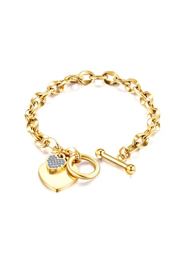 Altın Opk Moda Aşk Paslanmaz Çelik Bileklik Kız