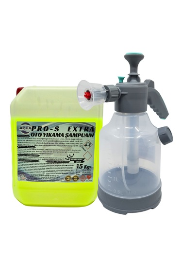 Cilalı Oto Şampuanı 5 Kg Ve 3 Lt Geniş Hazneli Köpük Pompası Seti