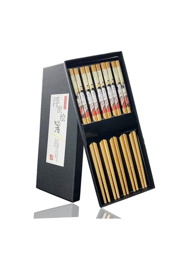 10 Pairs Yeniden Kullanılabilir Çin Klasik Ahşap Çubuklarını Geleneksel Vintage El Yapımı Doğal Çiçek Bambu Çubuklarını Suşi Araçları 2set A Diğer