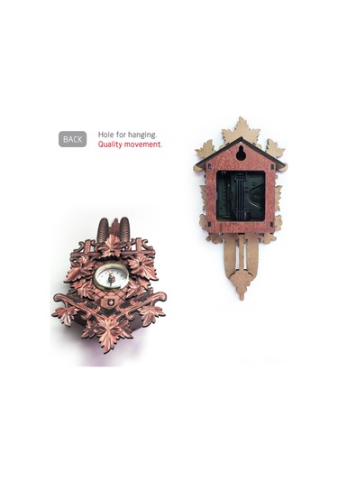 Suofeng Özel Tasarım Kuşlu Ahşap Duvar Saati - 4 Farklı Stil Seçeneği İle Salon Dekoru Çok Renki