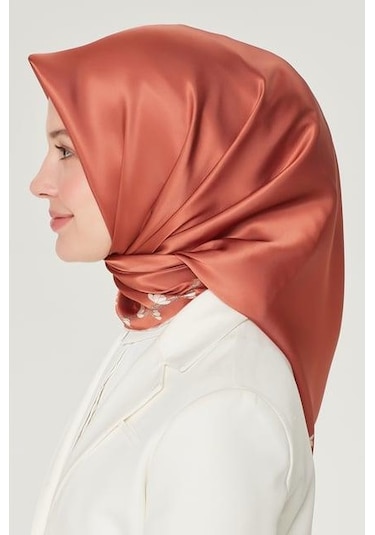 Armine İpek Eşarp Nostalji - 8553-84 Kiremit Twill Kiremit