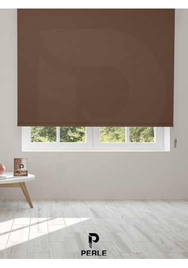 Br Perle Home Tatlı Kahve Rengi Düz Mekanize Stor Perde Yüksek Kalite Metropol Serisi Tatlı Kahve