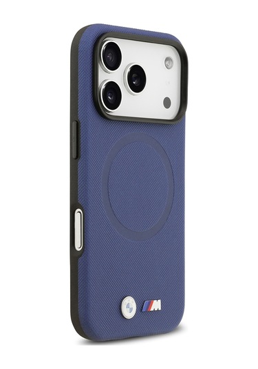İphone 17 Pro Uyumlu Kılıf Bmw Lisanslı M-safeli Metal Logolu Delikli M Dizayn Deri Kapak Lacivert Lacivert