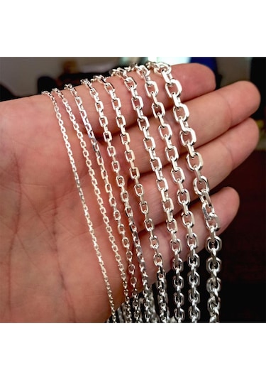 Erkek Gümüş Kolye - 4mm Forse Model 925 Ayar Erkek Gümüş Kolye Zincir Gklgmsforse