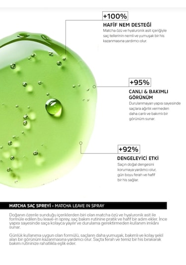 Matcha Mucize Nemlendirici Ve Yapılandırıcı Saç Spreyi 150 ML