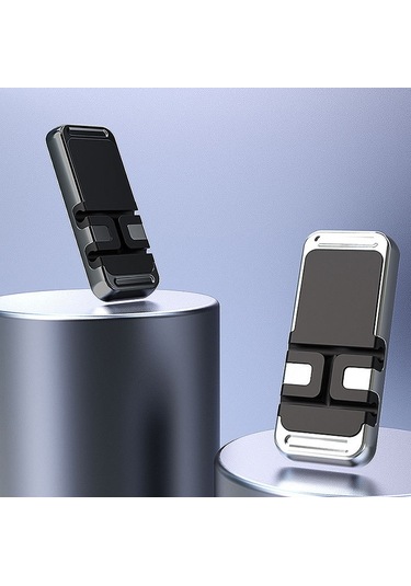 S15 Manyetik Alüminyum Alaşımlı Braket Veri Kablosu Depolama Sticker Araç Telefonu Tutucu Siyah