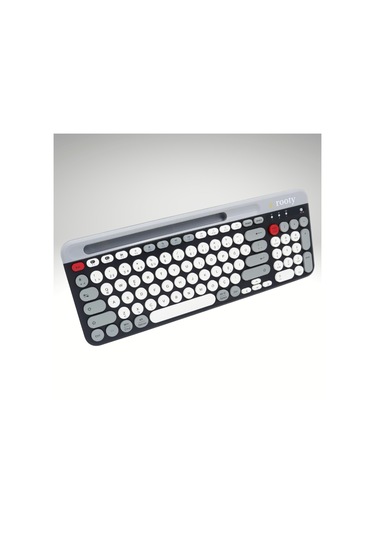 Rooty Ultra İnce Çoklu Cihaz Bluetooth Siyah Beyaz Kırmızı Şık Türkçe Klavye Kolay Kullanım-1017