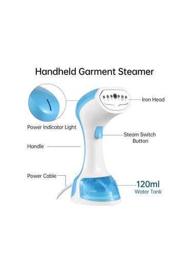 Xindoker Ev İçi Elden Tutulan Buharlı Ütü - Taşınabilir 1100w Buhar Makinesi 120ml Su Tankı Mavi 220v Avrupa Standartı
