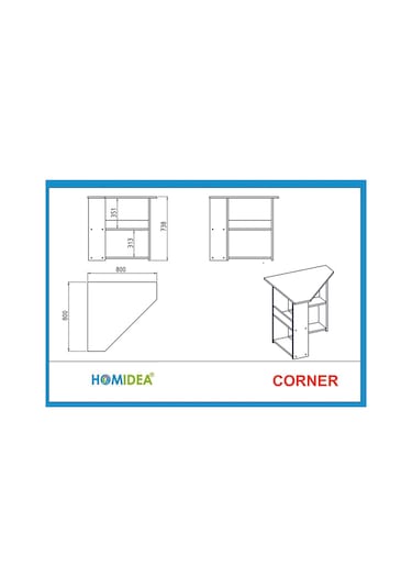 Corner Çalışma Masası Bilgisayar Masası Ofis Masası Kemençe - Antrasit