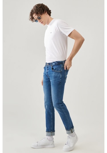 Lee Slim Fit Dar Paça Mavi Erkek Kot Pantolon L719nlqn 001