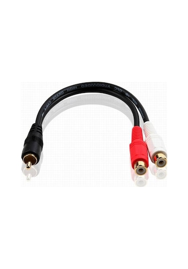 Y Kablo 1 Erkek 2 Dişi Rca Kablo 30 Cm Spletter Kablo