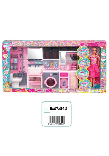 4lü Banyo Dolap Seti Bebekli