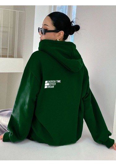 Altamira Unisex Effect Baskılı Oversize Kapşonlu Sweatshirt 001