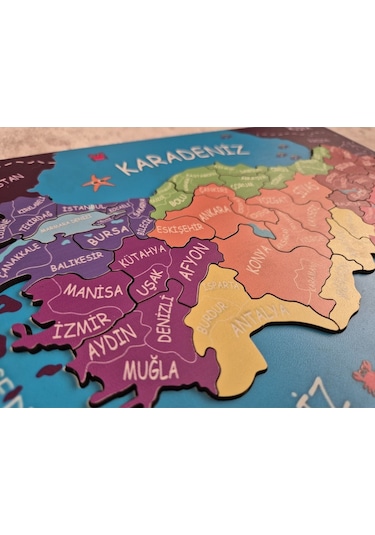 Ankebut Kabartmalı Türkiye Haritası Ve Komşu Ülkeler, Denizler