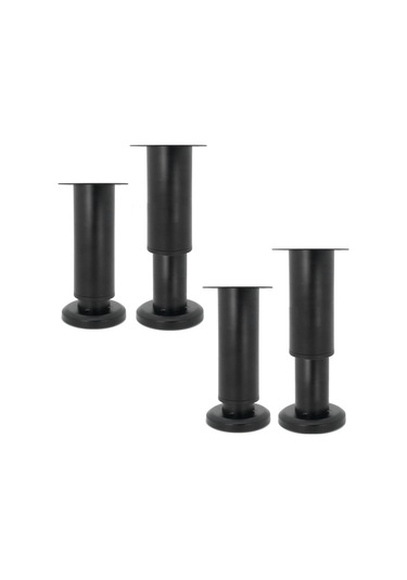 Tenfowee Ayarlanabilir Yükseklikli Güçlü Mobilya Ayakları - 12-18cm Geniş Taban, Siyah 4'lü Set