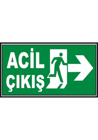 5 Adet Fosforlu Acil Çıkış Levhası - Fotolümenli - Sağ Yön