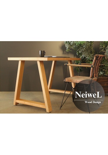 Neiwel Mies Doğal Ahşap Çalışma Ve Ofis Masası-70cm-200cm Açık Ceviz